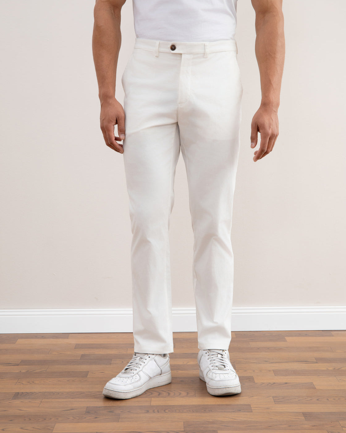 Chino branca de ajuste reto