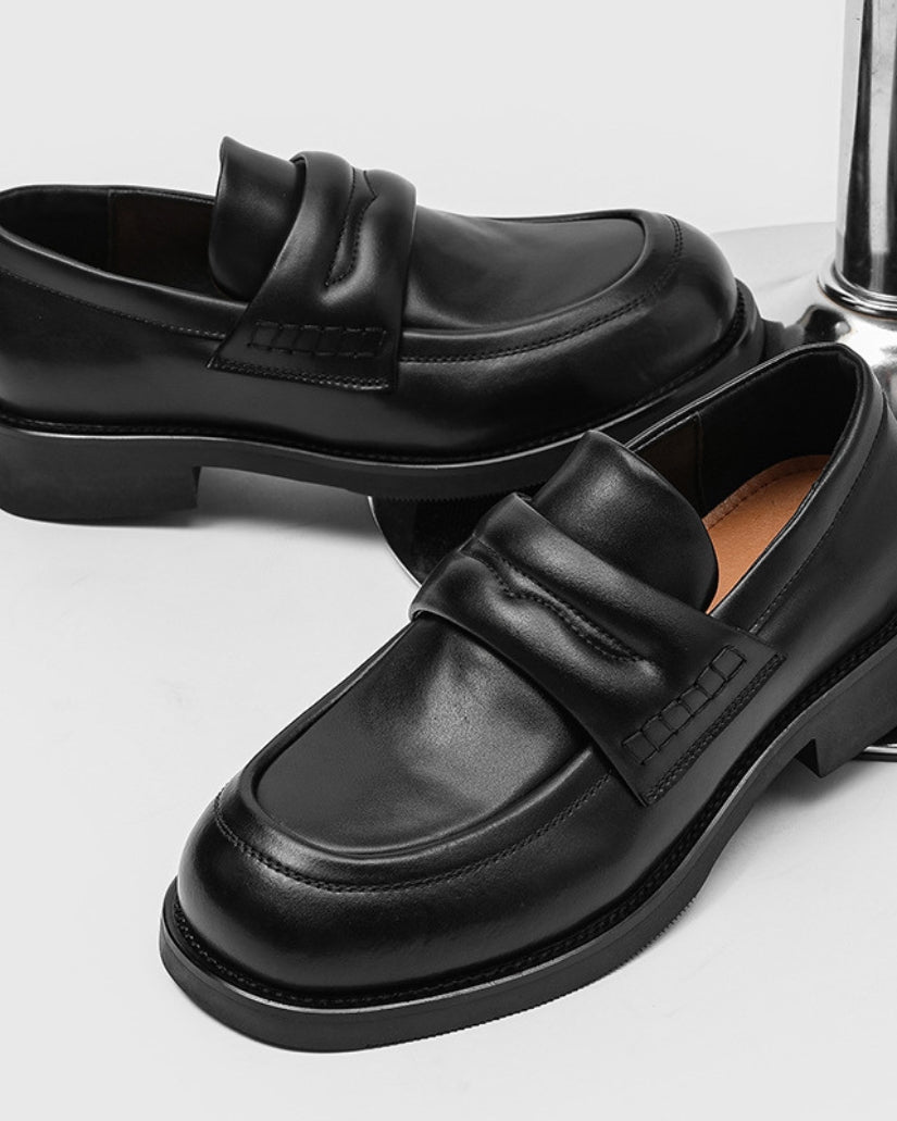 Mocassins de couro preto Edge