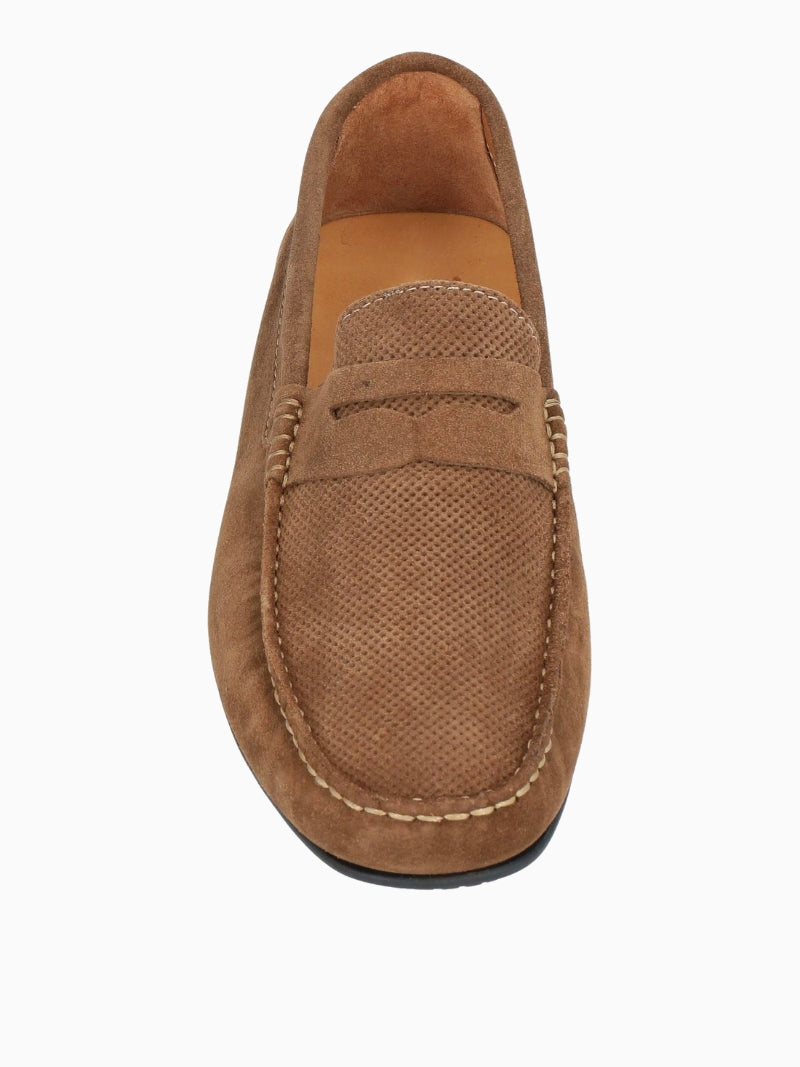 Mocassins marrons de camurça para barcos
