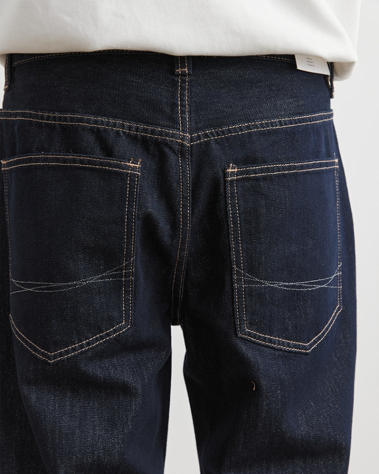 Jeans de perna larga índigo escuro