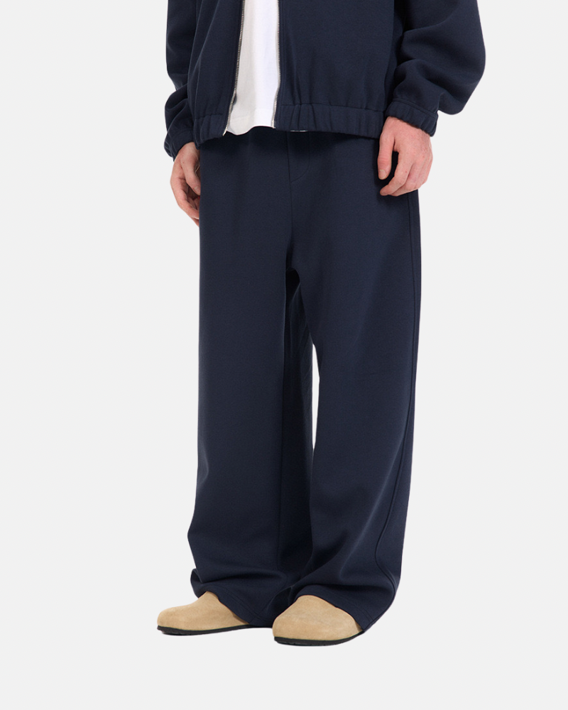 Conjunto de moletom com zíper e calça de perna larga