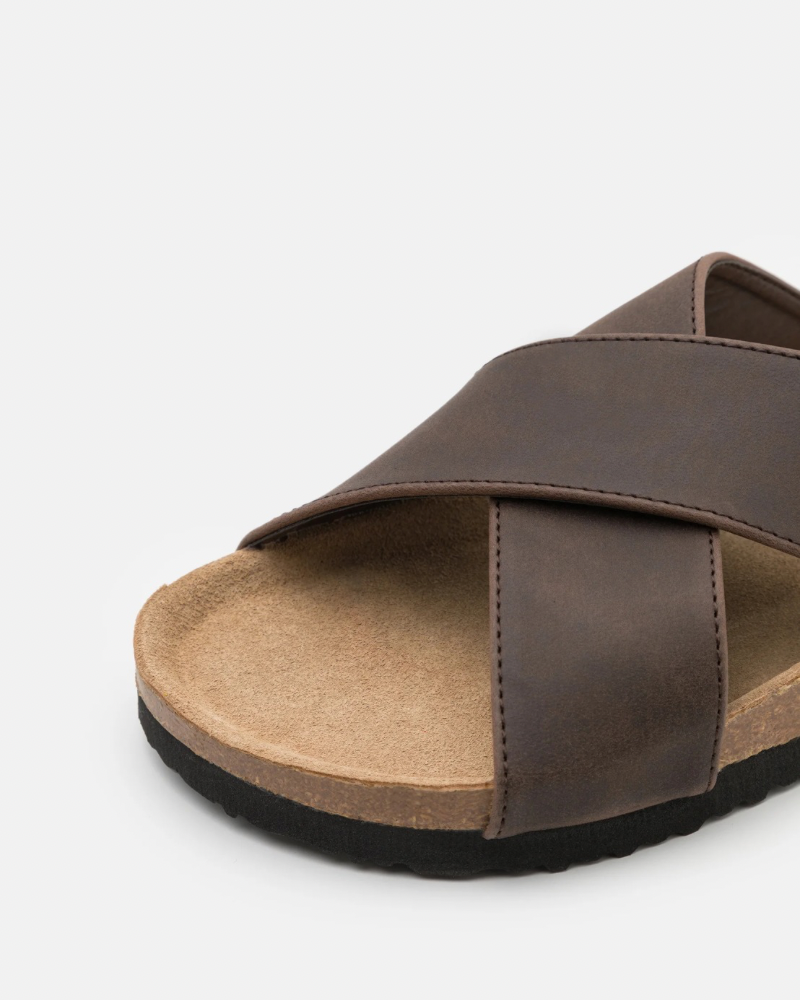 Sandálias Crossover Suede Cork