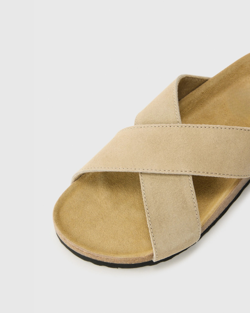 Sandálias Crossover Suede Cork