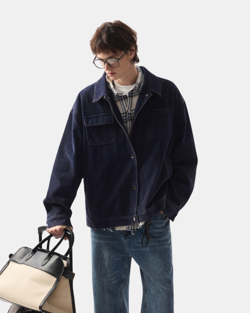 Jaqueta Indigo Corduroy Overshirt
