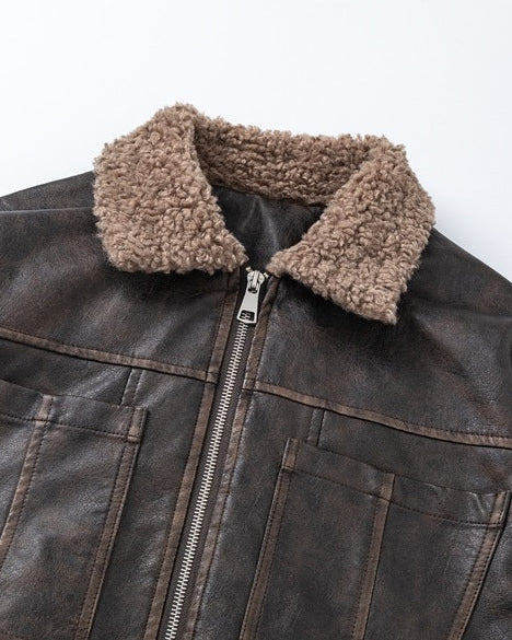 The Aurion PU Leather Padded Jacket