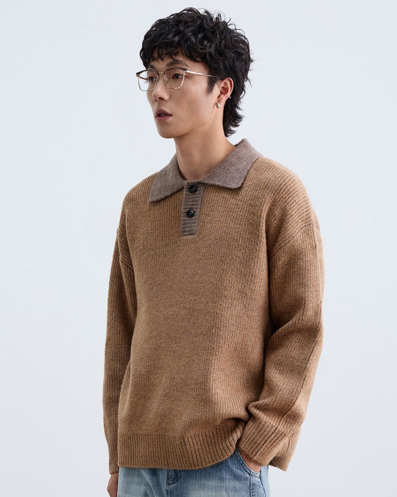 The Regent Knit Lapel Pullover Sweater