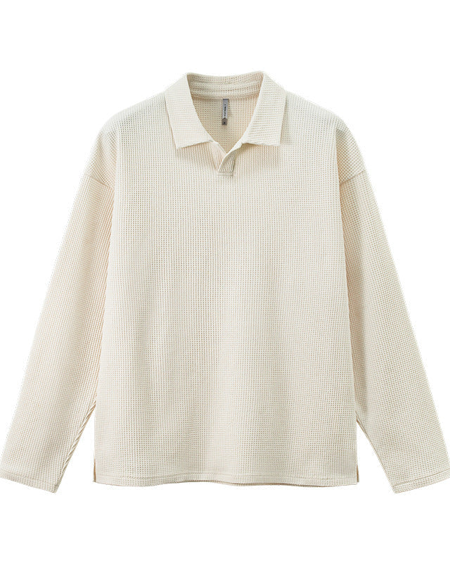 The Harbor Waffle Collar Manga Longa