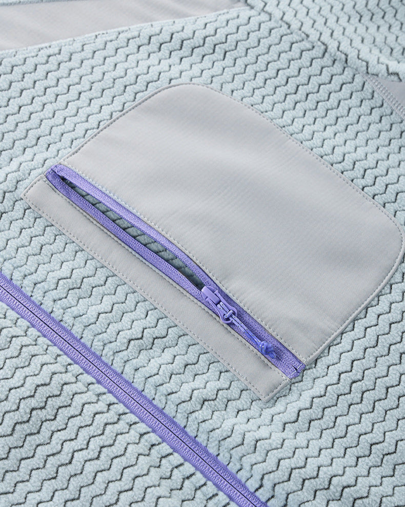 Jaqueta com zíper no padrão Waffle