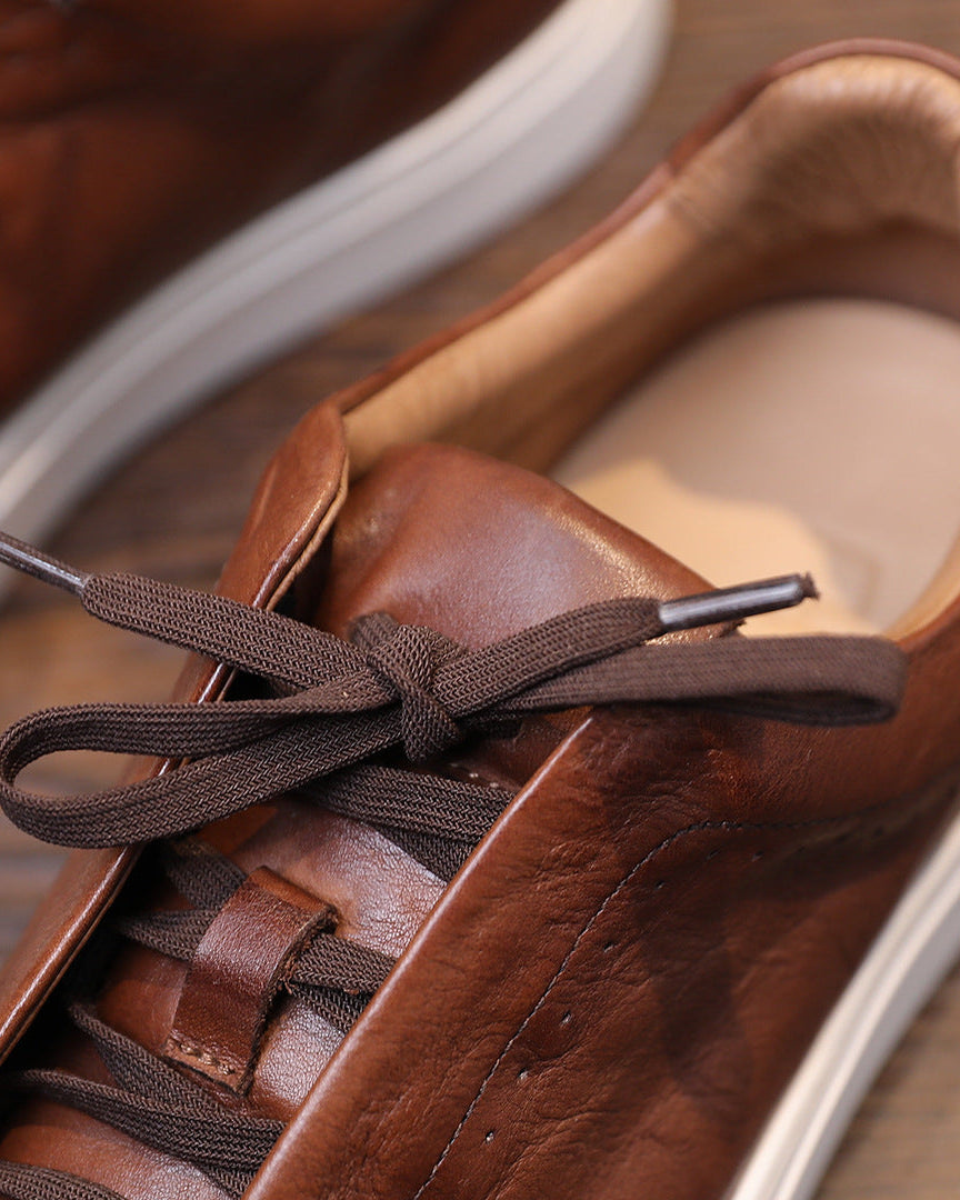 Tênis Softey® Leather Low - Marrom