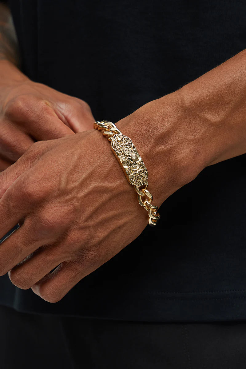 Pulseira de caveira - Ouro