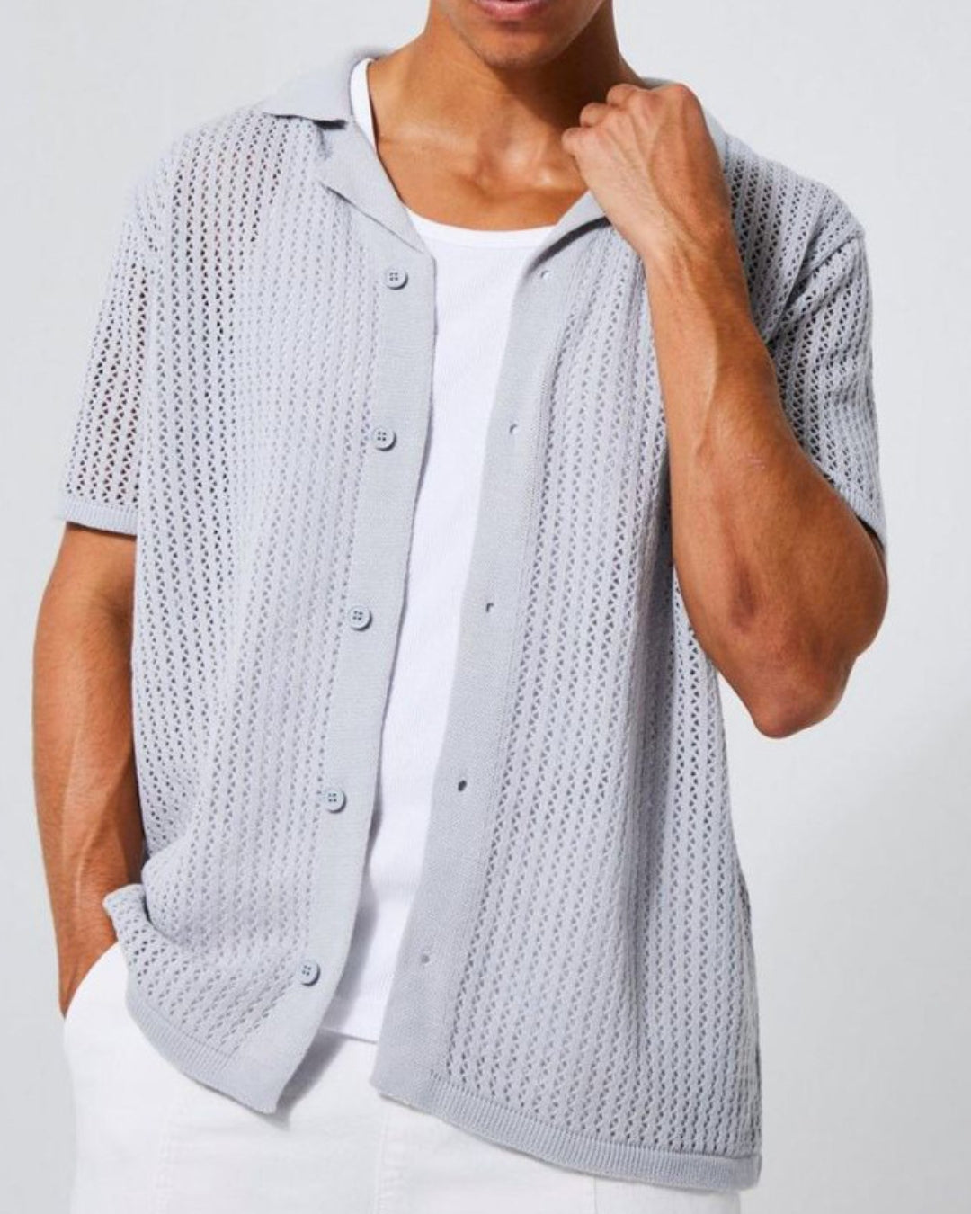 Camisa de malha aberta Skyline