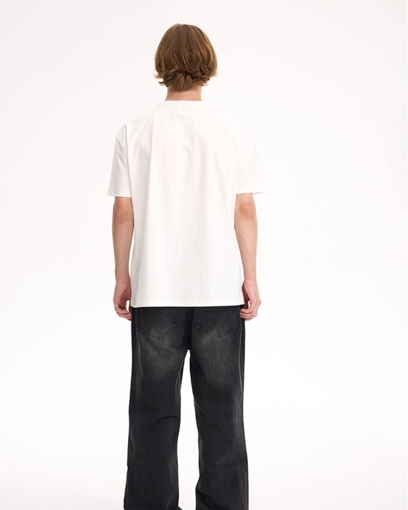 T-shirt com gola redonda em algodão Supima