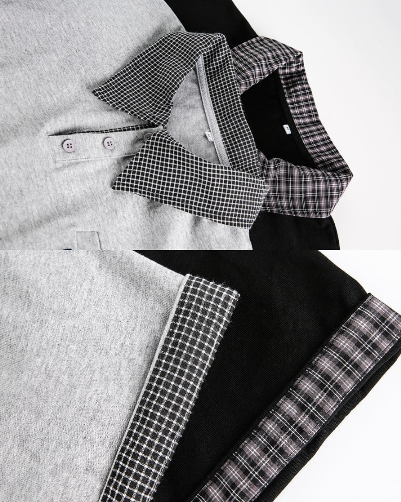 Camisa pólo com colarinho duplo em contraste