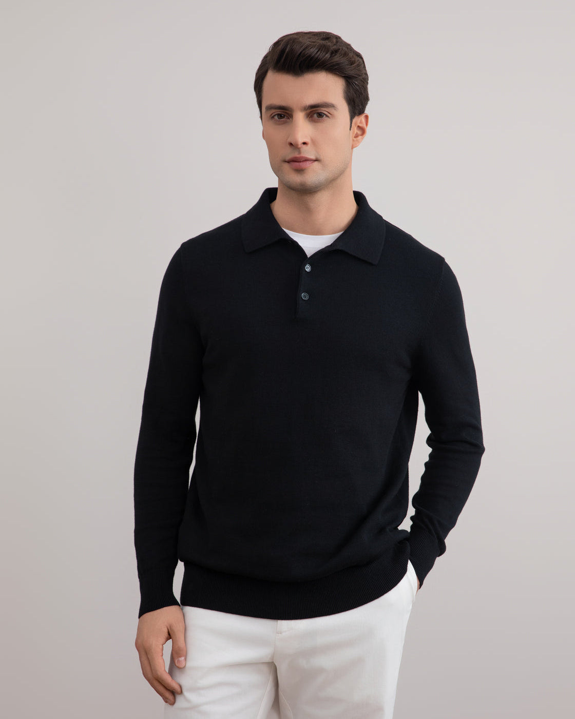 Camisa pólo clássica preta