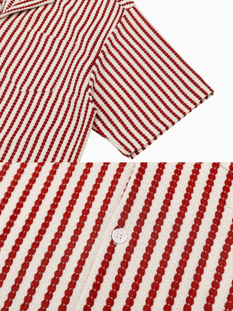 Camisa de manga curta às riscas para resort