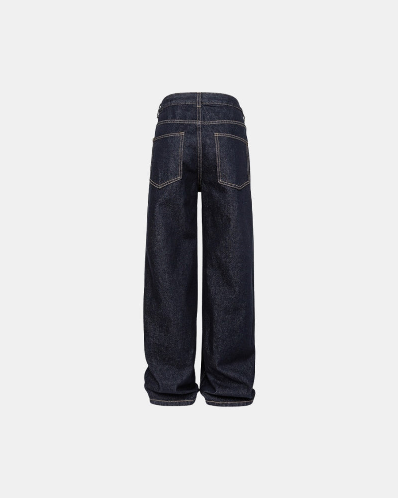 Calças de ganga largas de corte descontraído Blak Wash