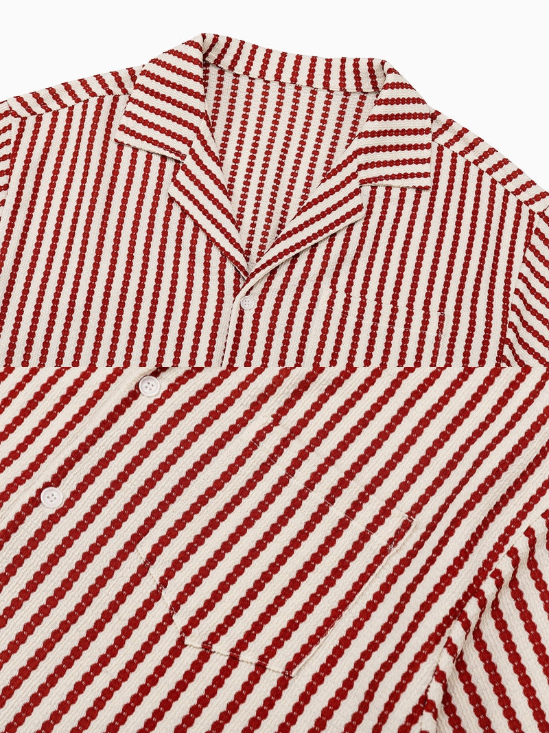 Camisa de manga curta às riscas para resort