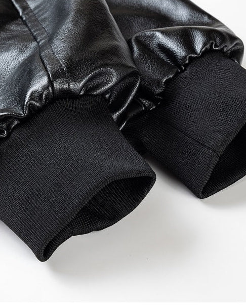 The Crossline American Retro Rock Motorcycle PU Leather Jacket