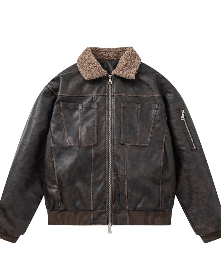 The Aurion PU Leather Padded Jacket