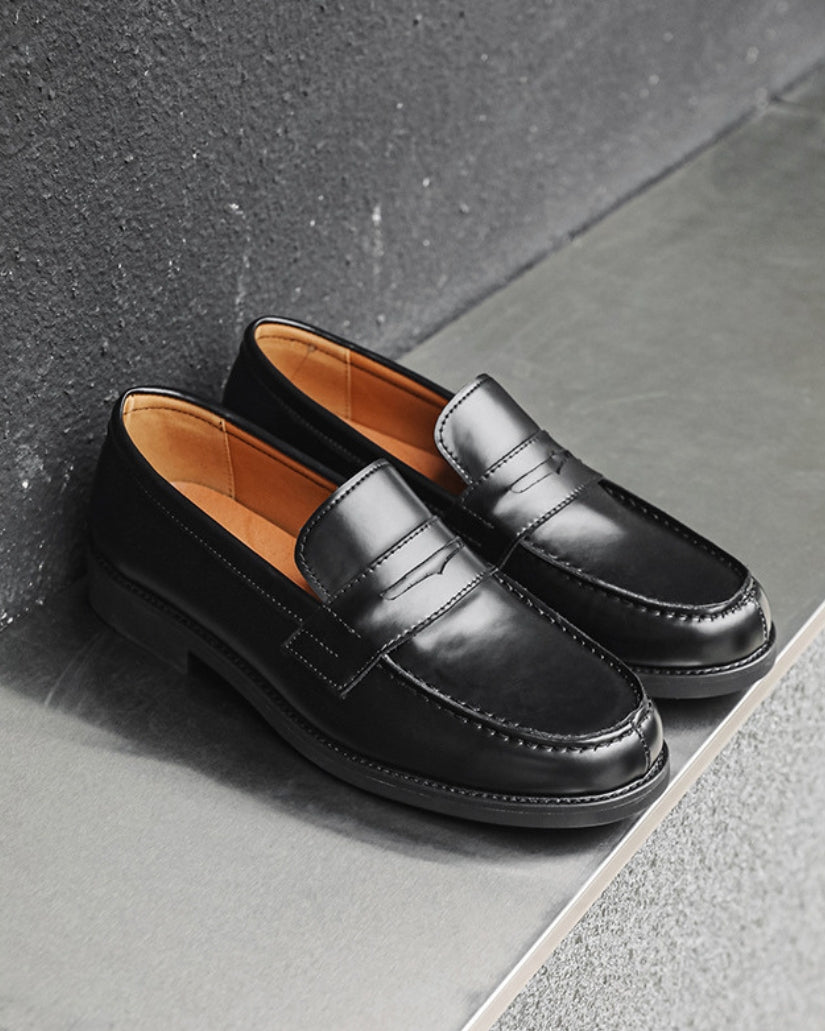 Кожаные черные лоферы Penny Loafers