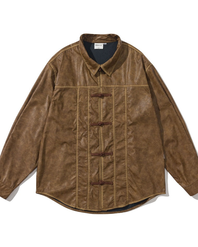 The Hanford Chinese Style Retro PU Leather Jacket