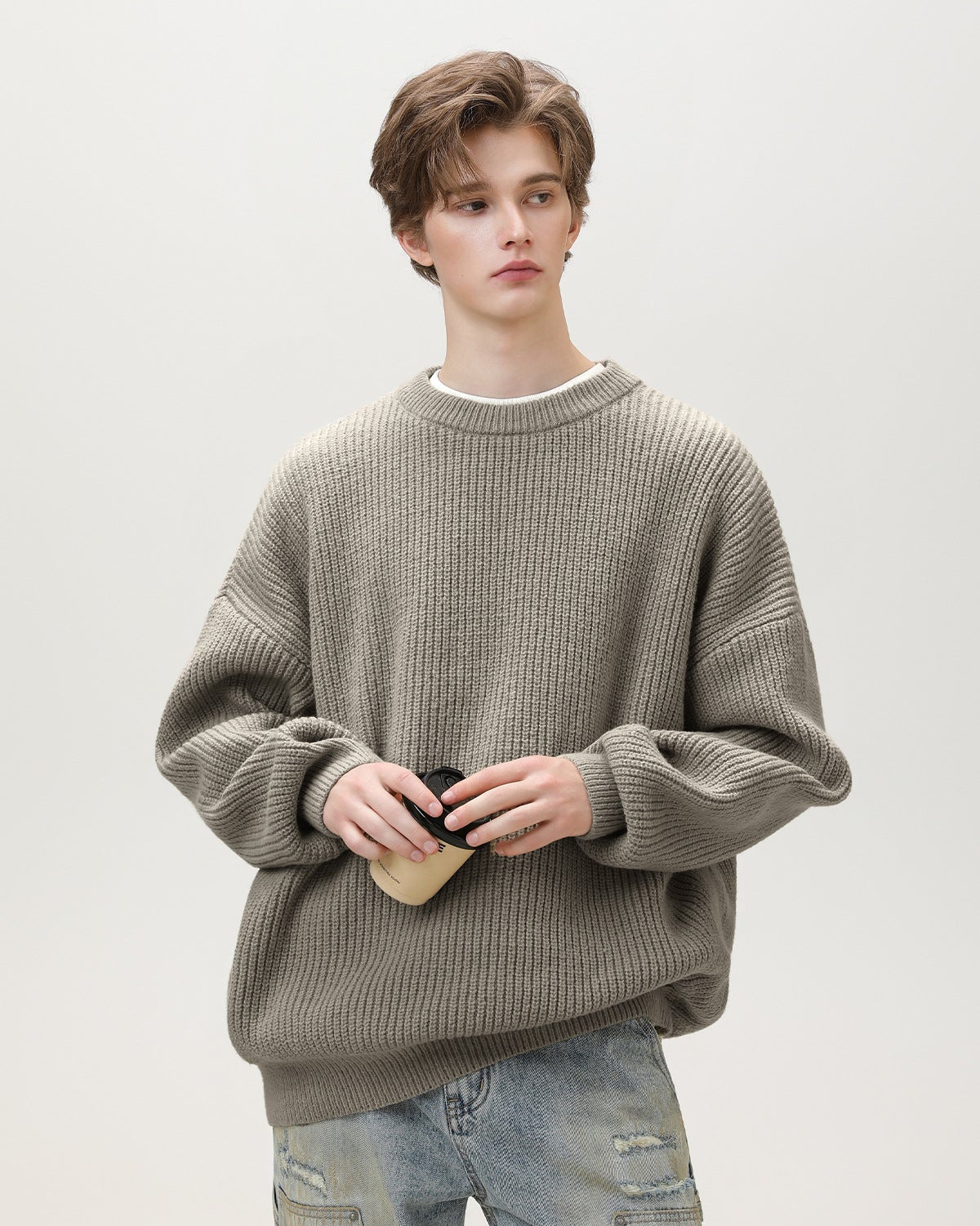 Свитер Sunday Scare Oversized Knit Relaxed Crewneck Sweater