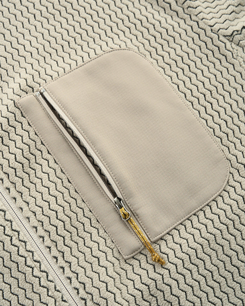 Вафельная куртка с капюшоном на молнии