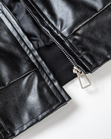 The Crossline American Retro Rock Motorcycle PU Leather Jacket