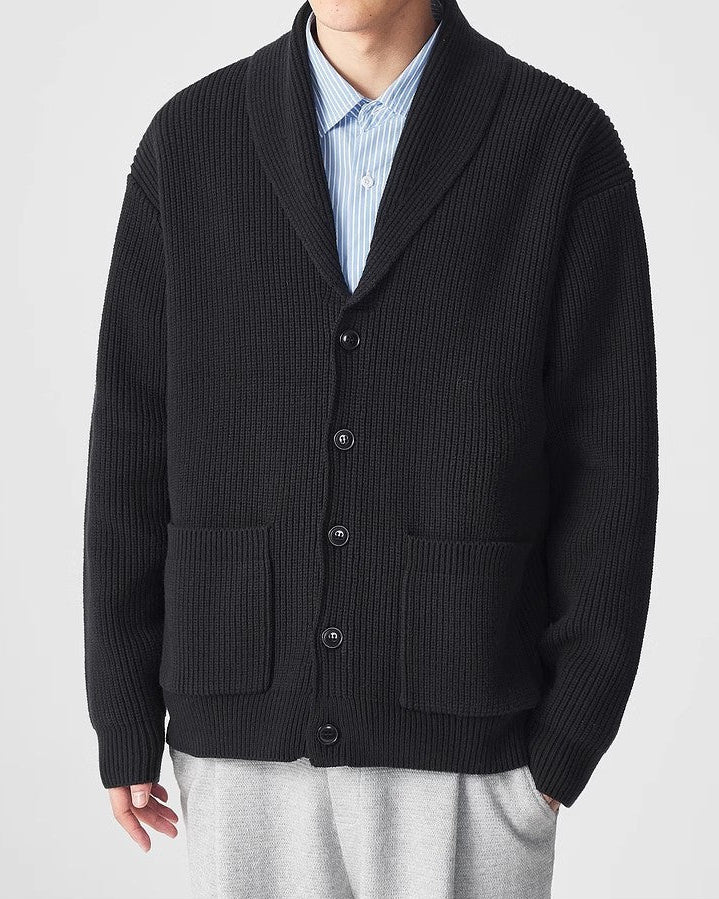 VerdeEase stickad cardigan med sjal och krage