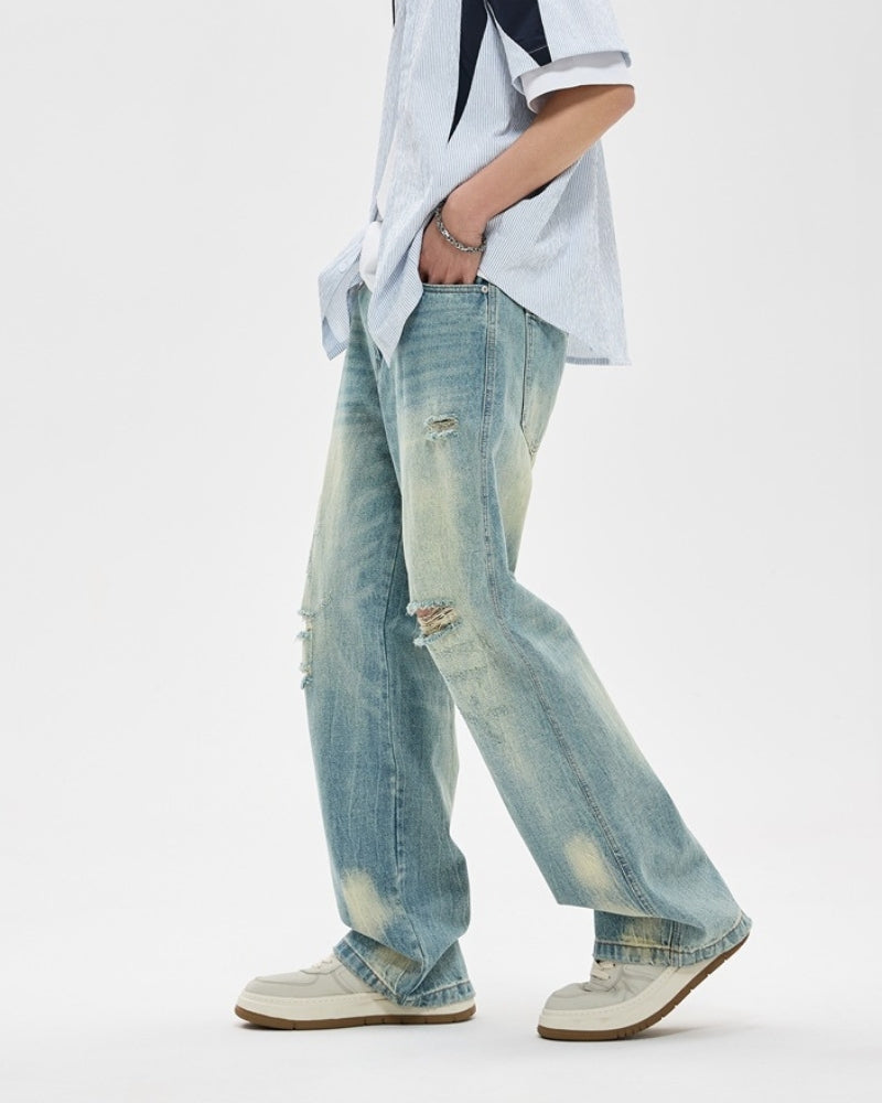 Vintage Distressed jeans med vida ben