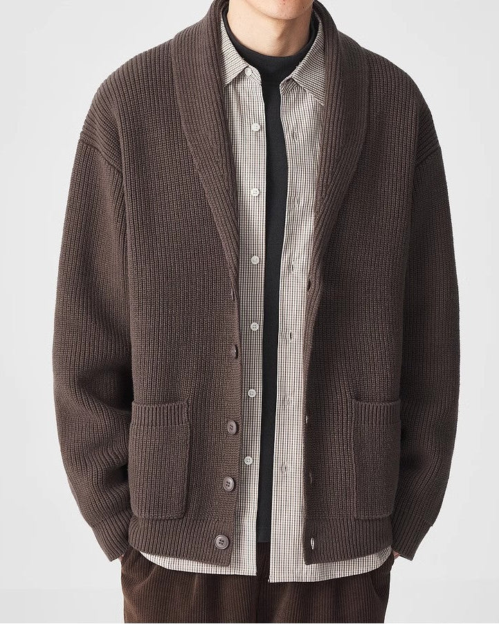 VerdeEase stickad cardigan med sjal och krage