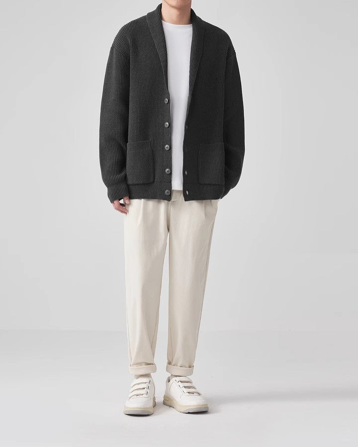 VerdeEase stickad cardigan med sjal och krage