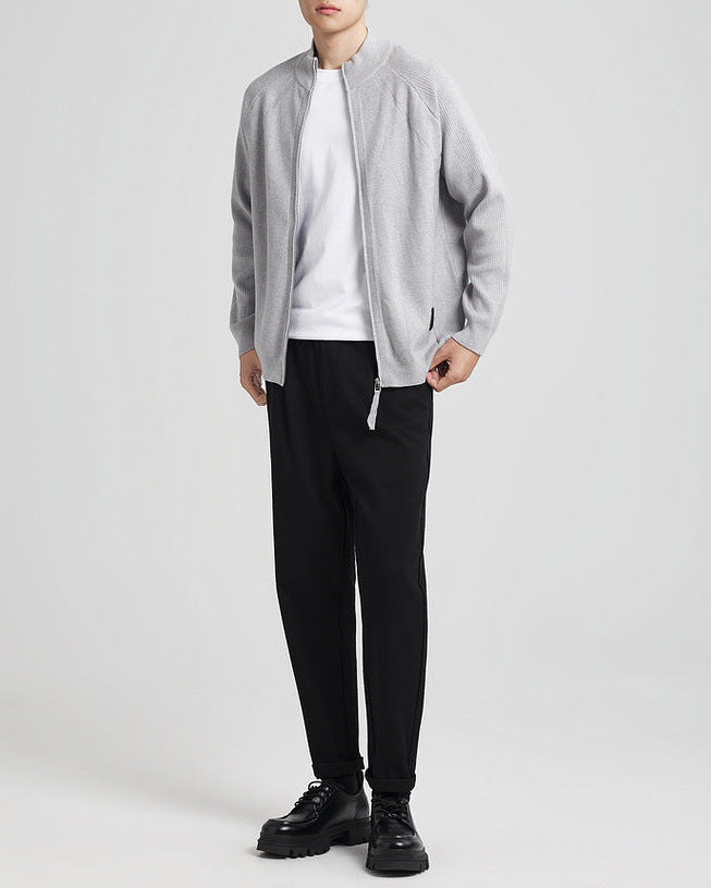 Spliced Pit Texture Stickad Cardigan