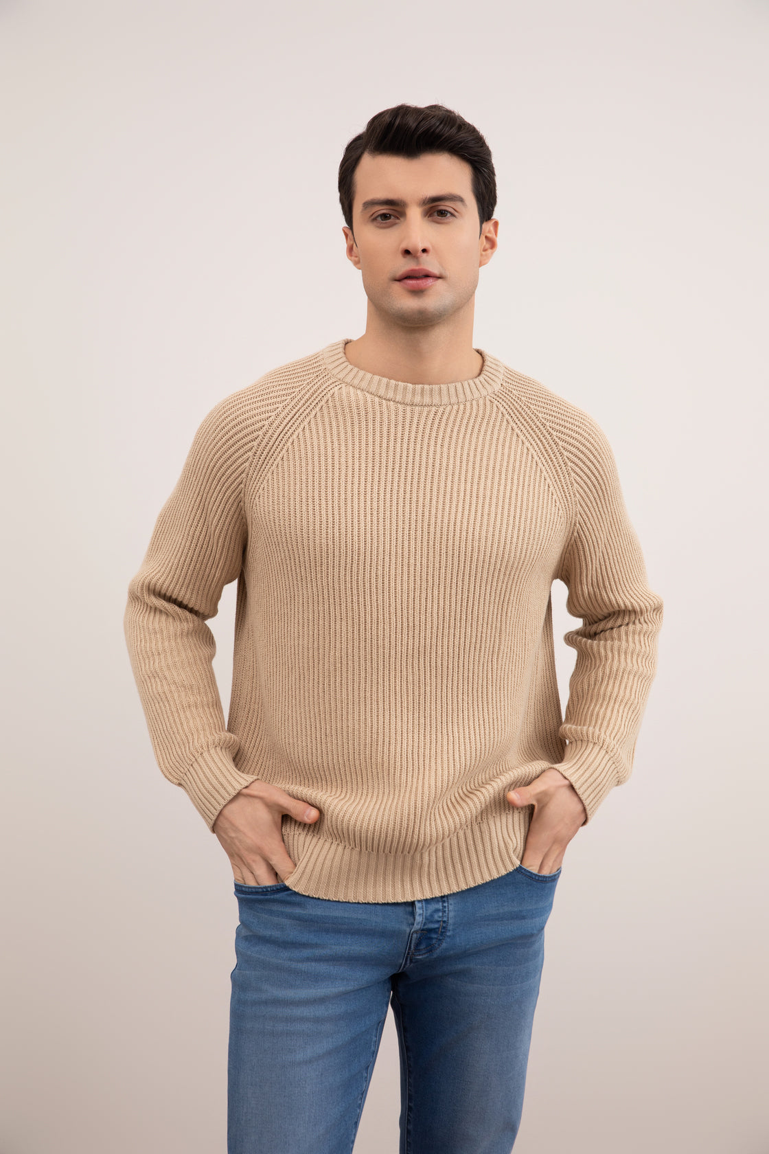 Tan English Rib Crewneck