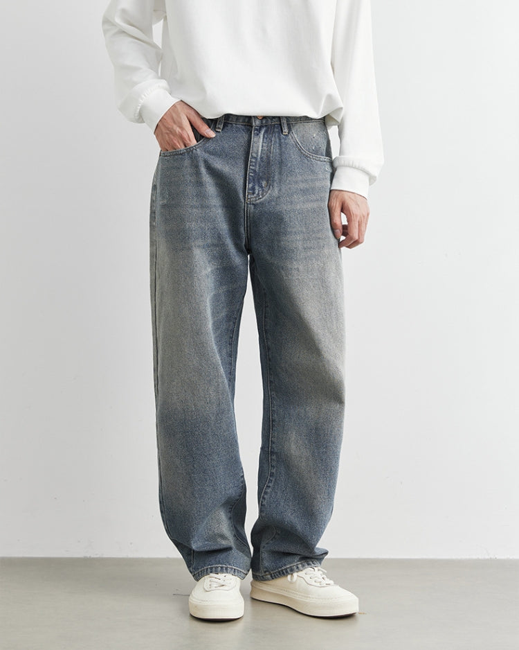 Essential Loose Fit Jeans i tvättad denim 0.2