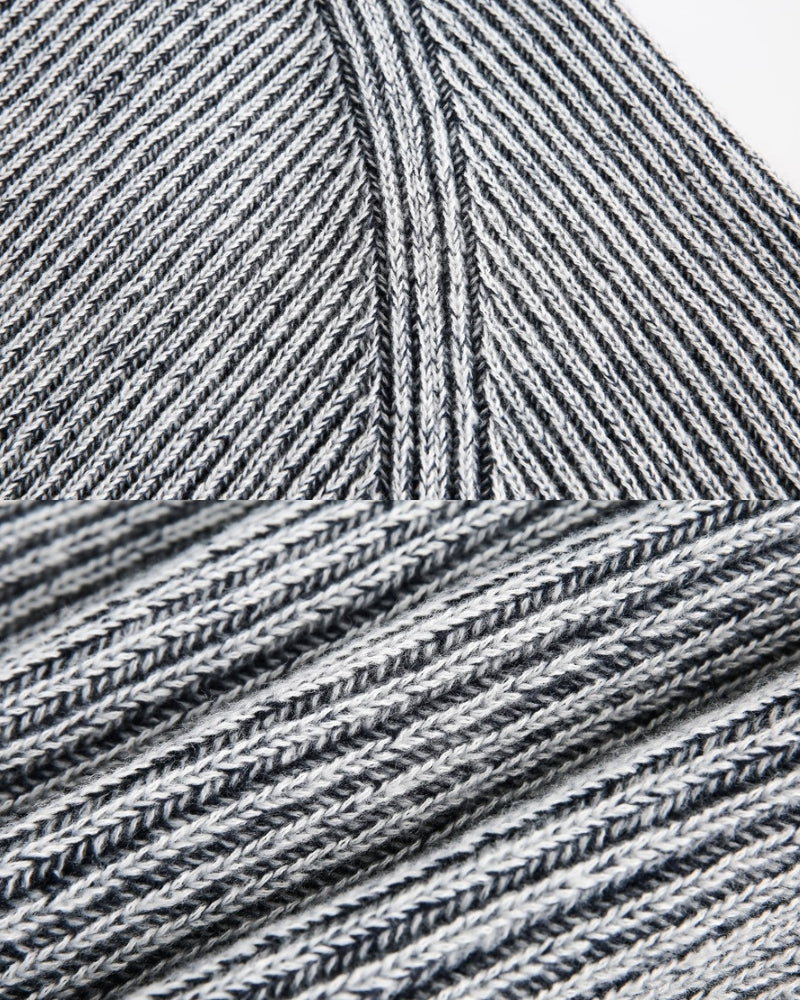 Ribbad Belange-stickad Crewneck-tröja