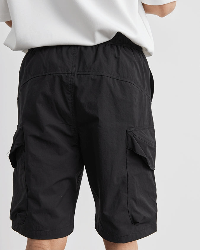 Wide Relaxed Cargo Shorts med dragsko