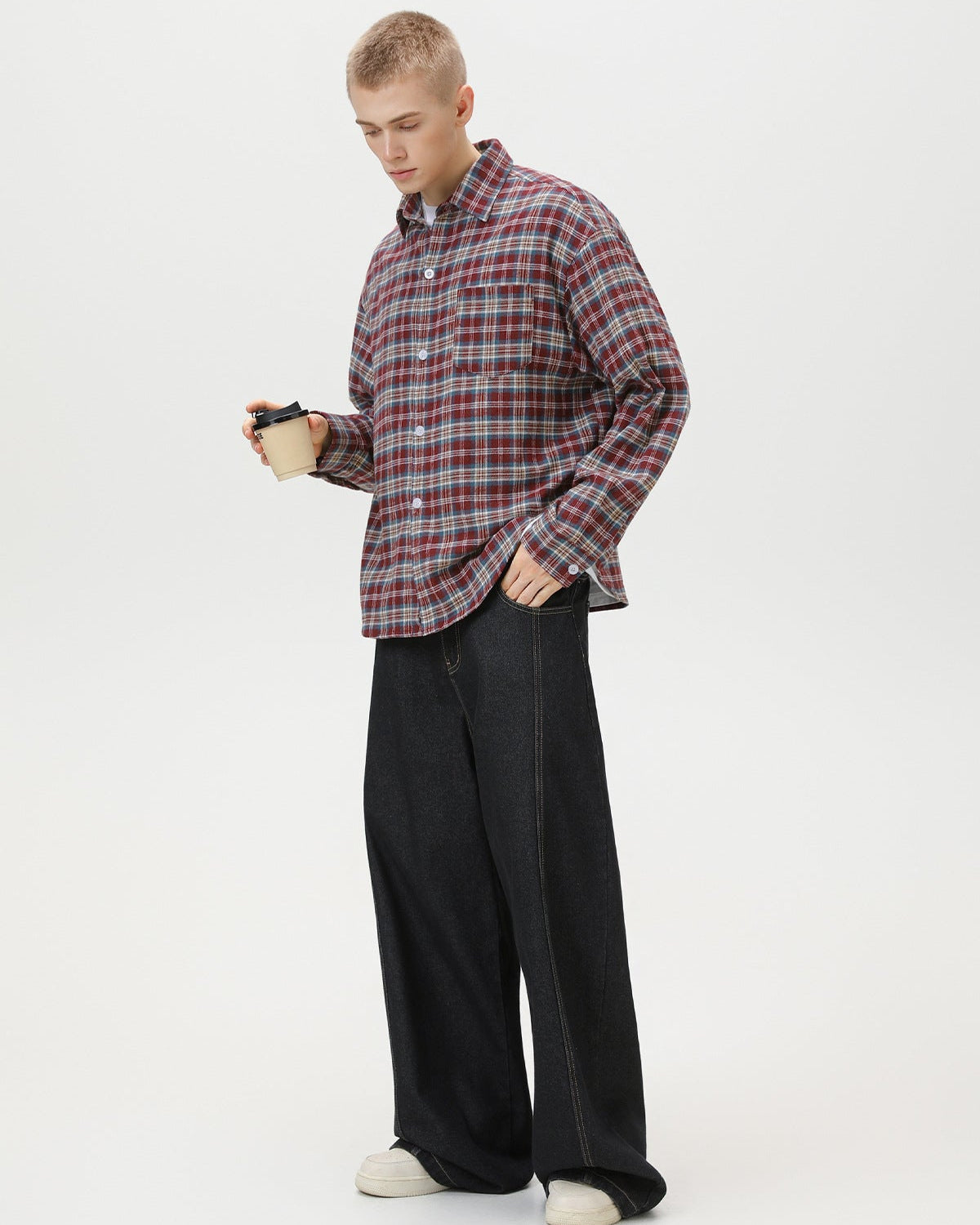 American Vintage rutig flanell-överskjorta