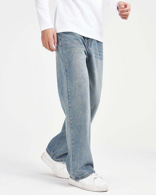 Klasik High Street Düz Kot Pantolon