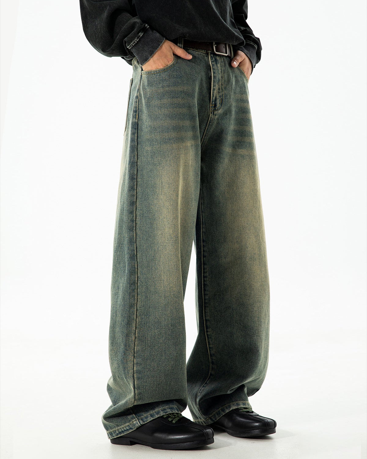 Taş Yıkama Dökümlü Denim Kot