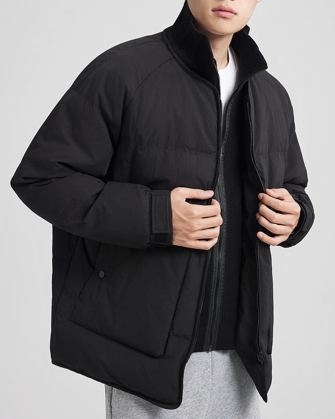 Çift Placket Patchwork Aşağı Ceket