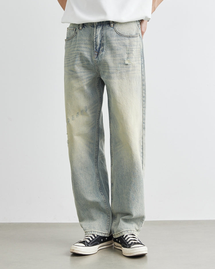 FT Vintage Yıkanmış Geniş Paça Kot Pantolon