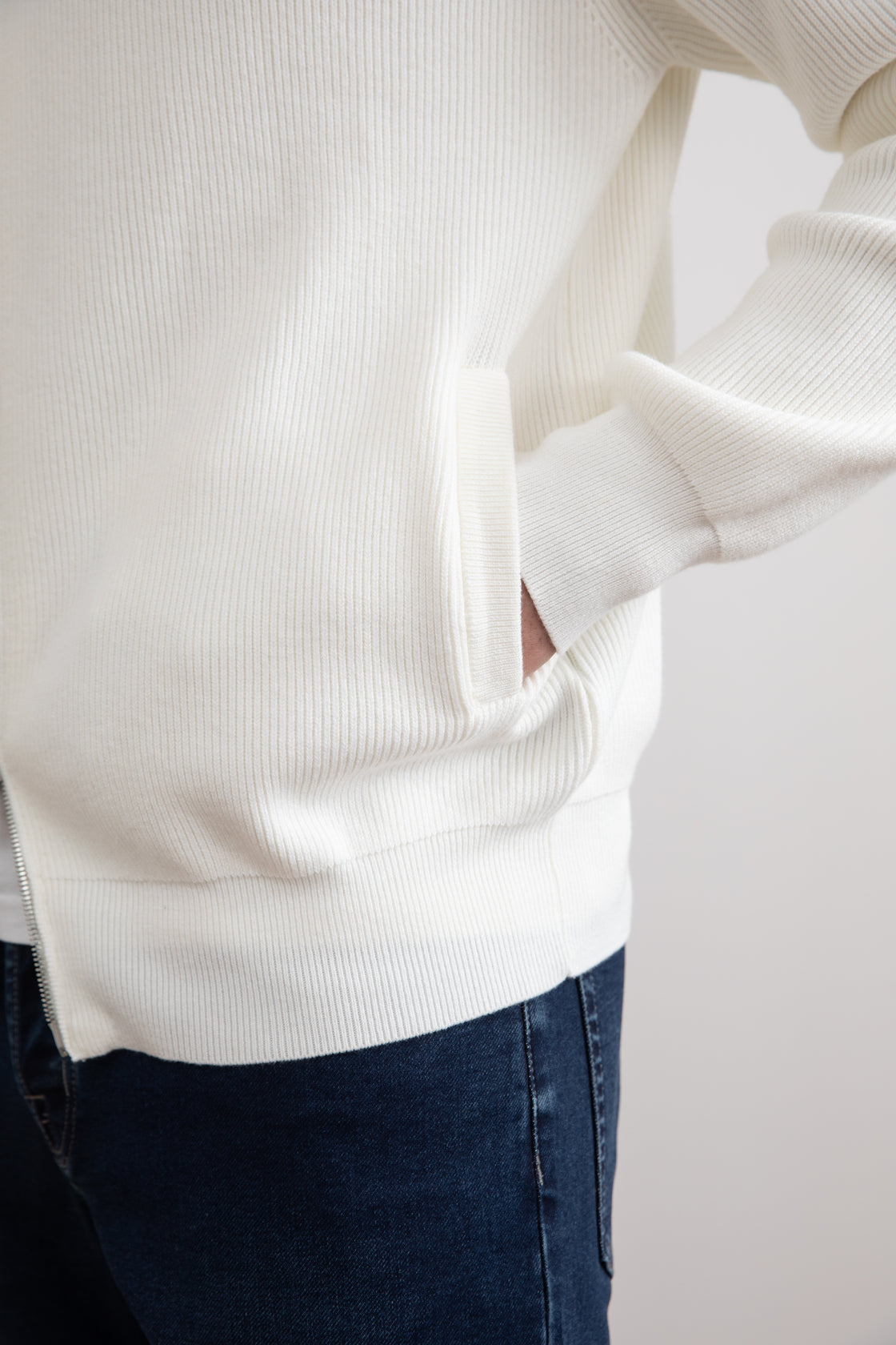 Panama İngiliz Ribana Tam Fermuarlı Hırka