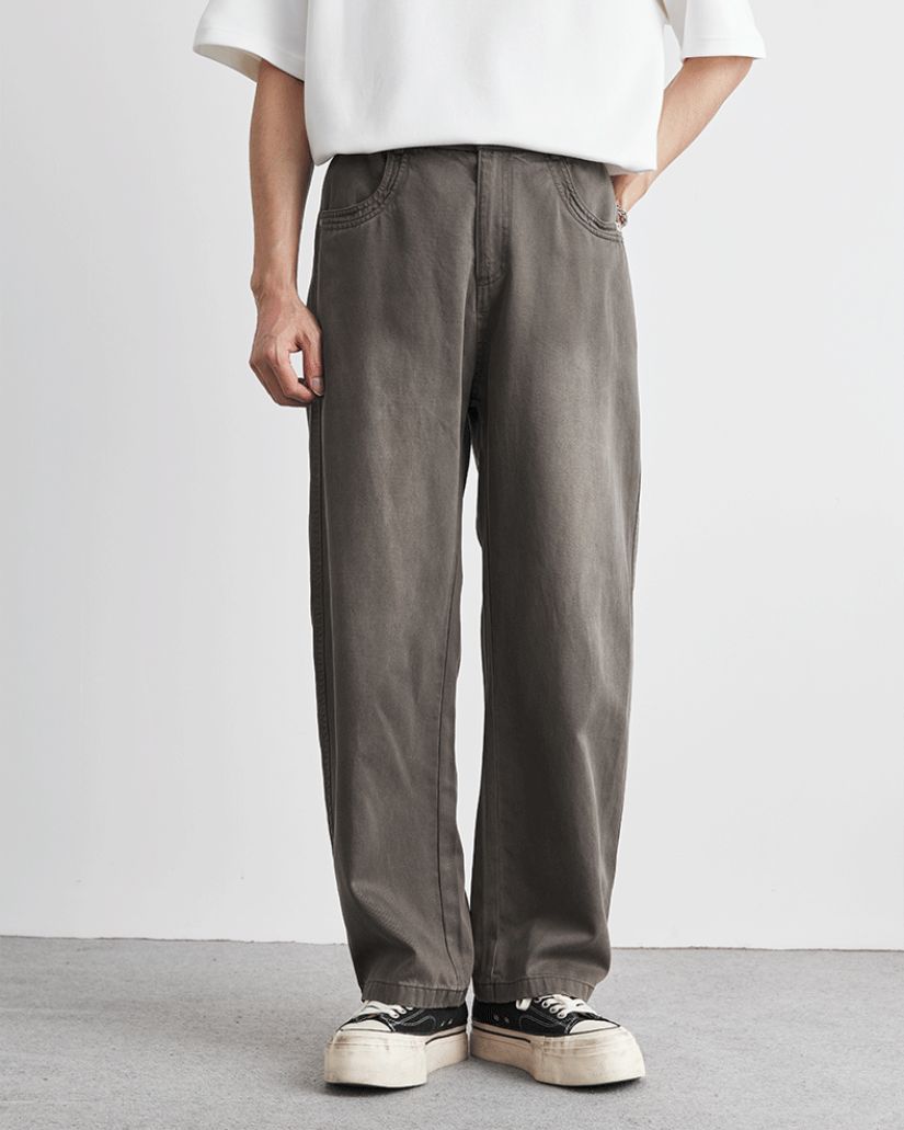 Yıkanmış Easy Düz Paça Denim Kot