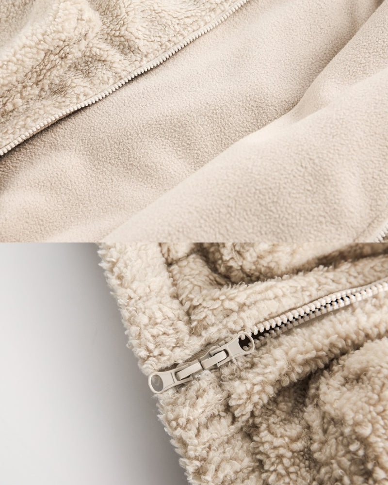 Teddy Relaxed Fit Polar Fermuarlı Ceket