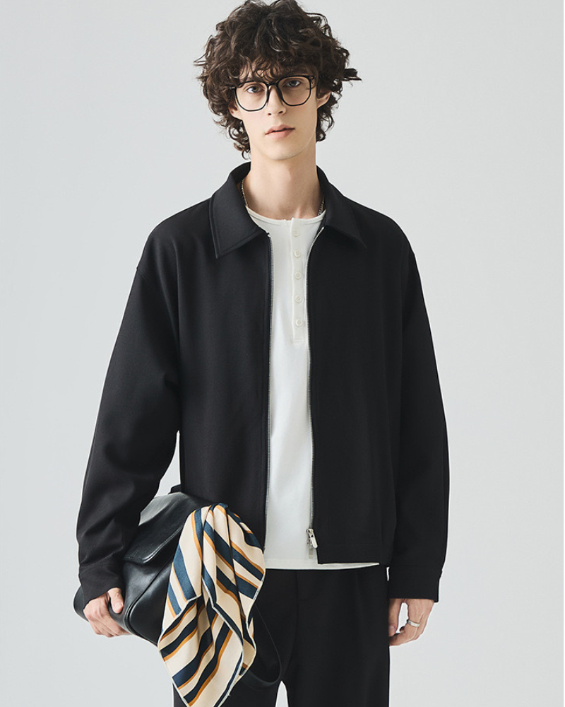 Minimalist Zip-Up Overshirt Ceket