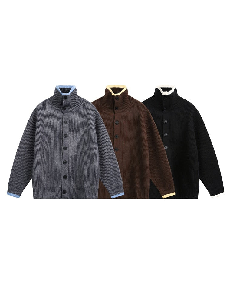 The Lofted Knit Stand Collar Cardigan Jacket