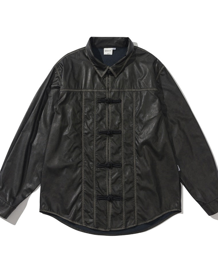 The Hanford Chinese Style Retro PU Leather Jacket