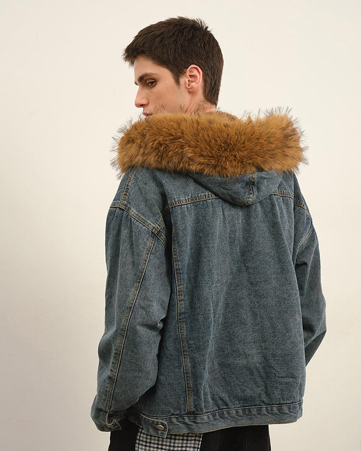 Stoneveil 復古羊羔毛牛仔夾克