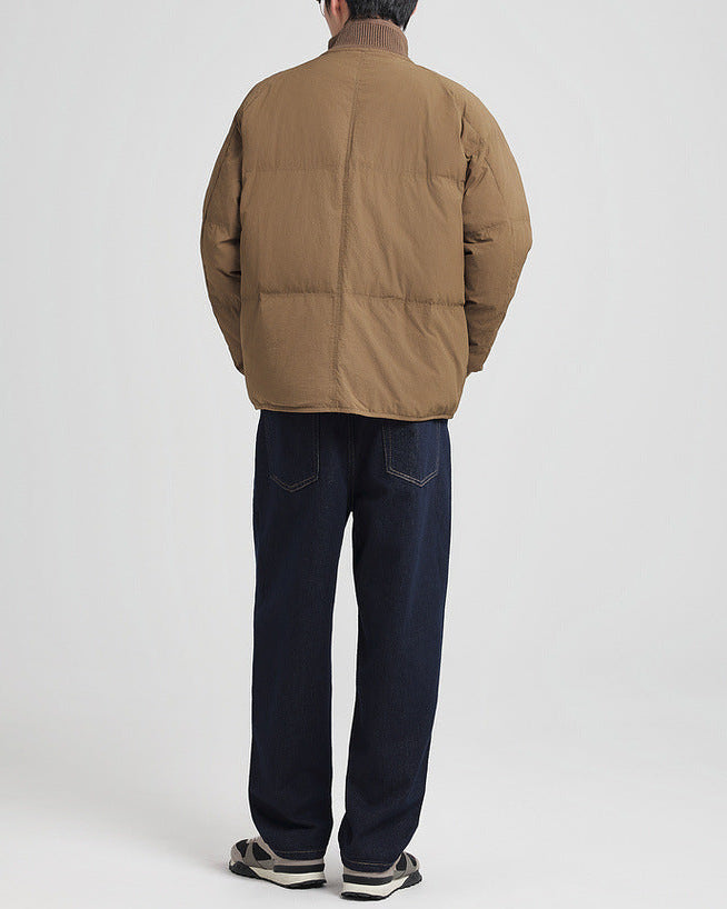 双开襟拼接羽绒服